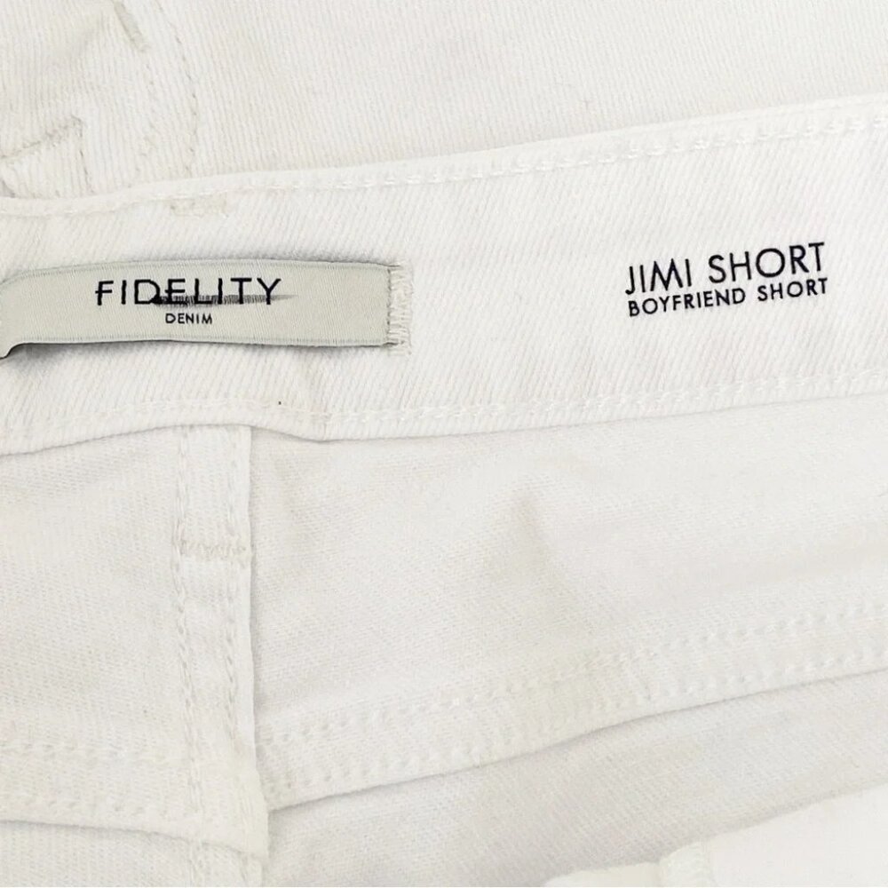 New Fidelity Denim Jimi High Waist Cutoff Jean Shorts in Vintage White  size 30 - Picture 4 of 5